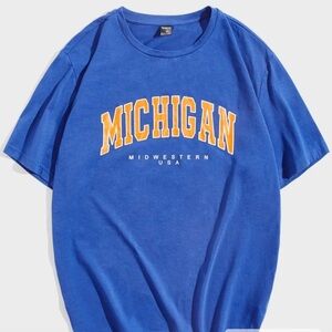 Blue Michigan Graphic T-Shirt